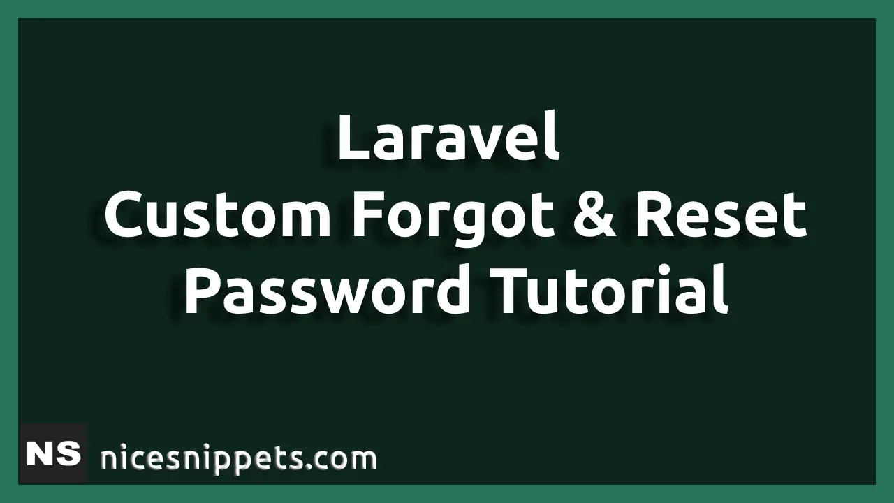 Laravel Custom Reset Password Email Function Example